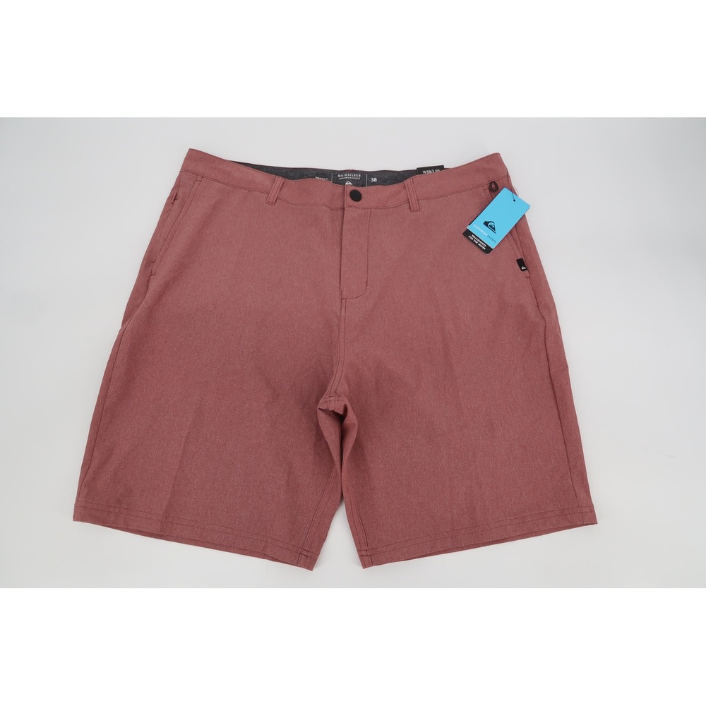 Quiksilver Amphibian Shorts Mens 38 Red Heather Hybrid Walkshorts Stretch New
